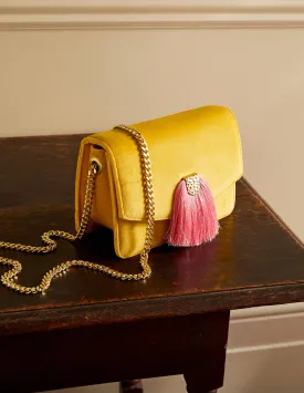 Velvet Tassel Crossbody Bag-Honeycomb/Sachet Pink