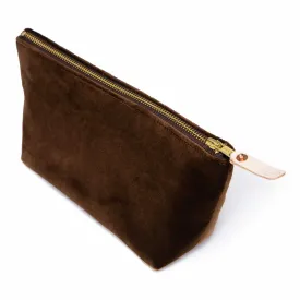 Velvet Travel Clutch-Walnut