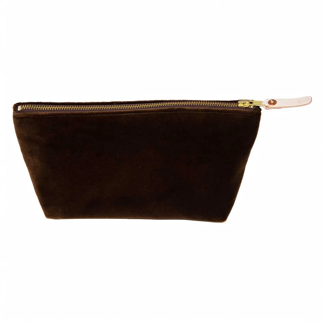 Velvet Travel Clutch-Walnut