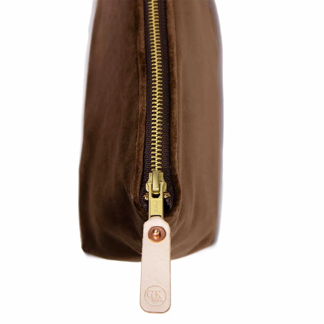 Velvet Travel Clutch-Walnut
