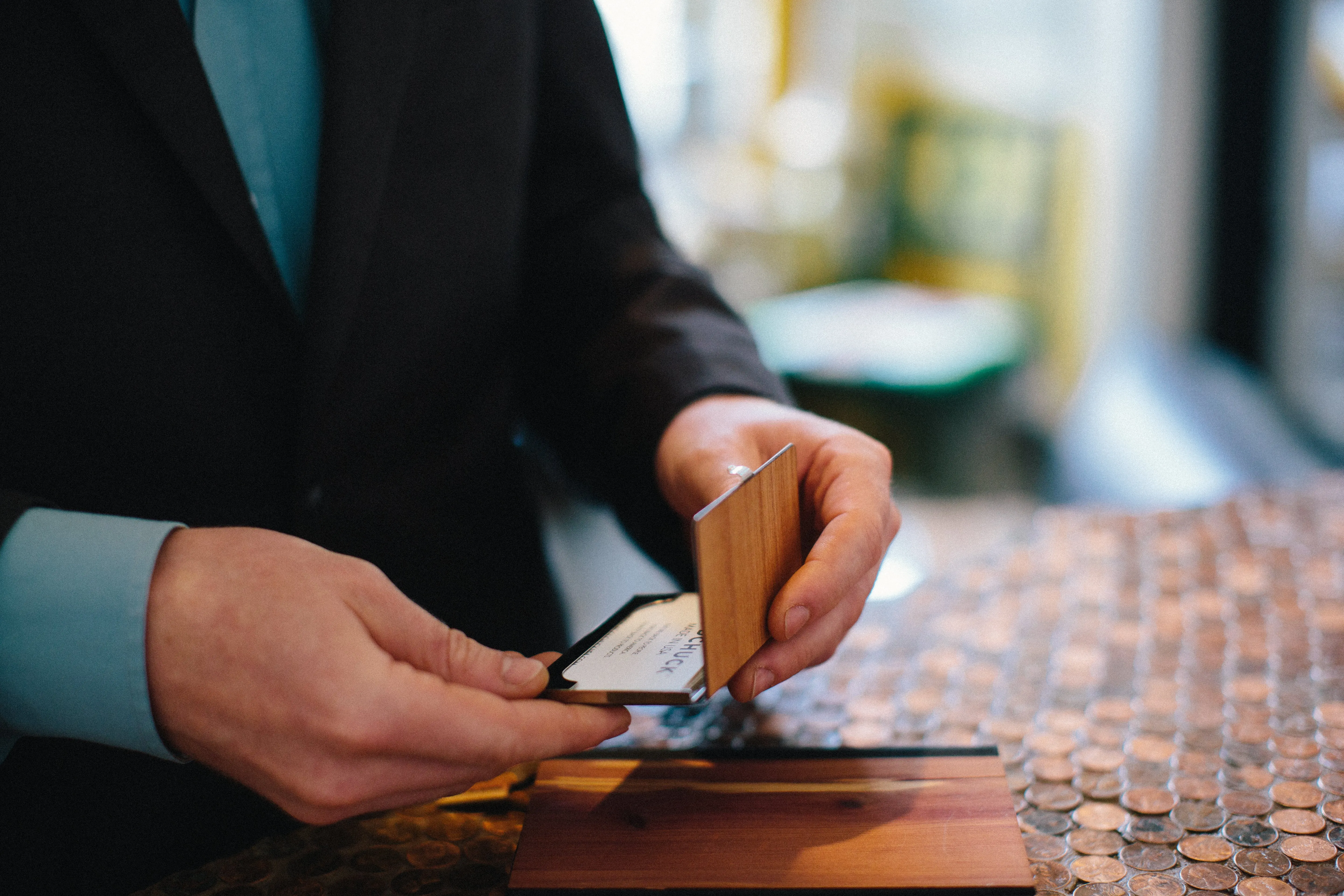 Wood Business Card Holder